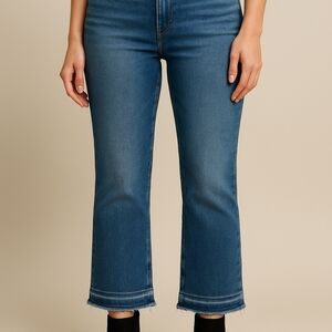 Judy Blue Blue Slim Boot Jeans Size 1/25 Raw Hem Medium Wash High Rise